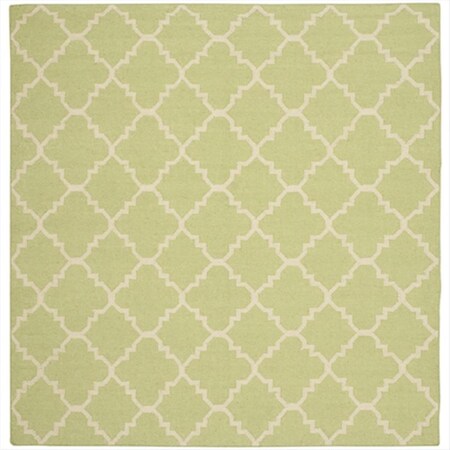 Safavieh 6 Ft. X 6 Ft. Square Contemporary Dhurries- Light Green And Ivory- Flatweave Rug DHU554A-6SQ